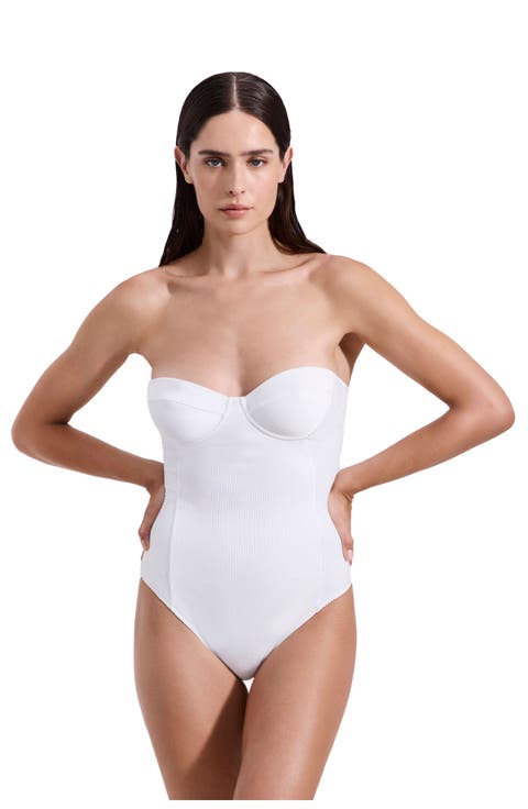 Emanuelle Textured Underwire Bandeau One Piece