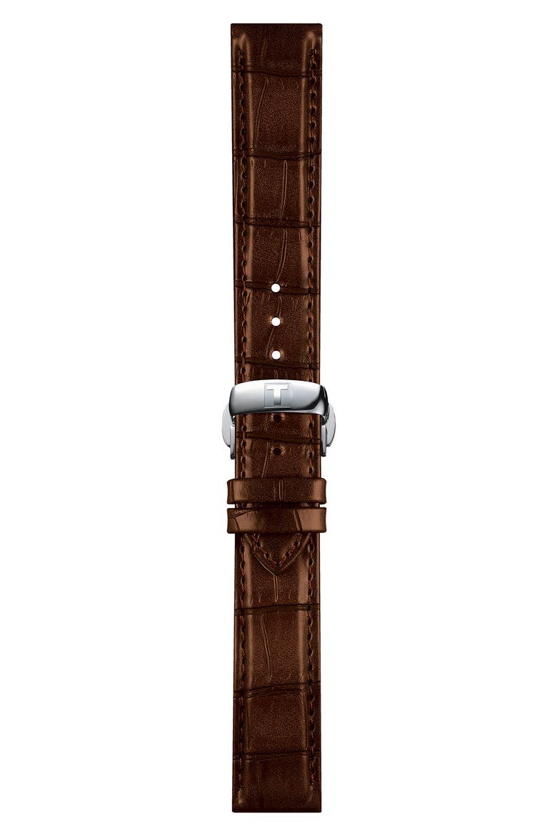 Le Locle Powermatic 80 Leather Strap Watch, 39mm, Alternate, color, BROWN