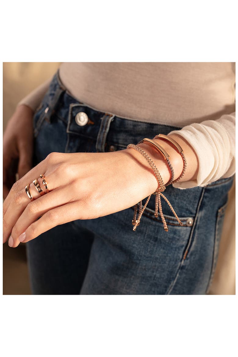 Engravable Linear Friendship Bracelet, Alternate, color, ROSE GOLD/ MINK