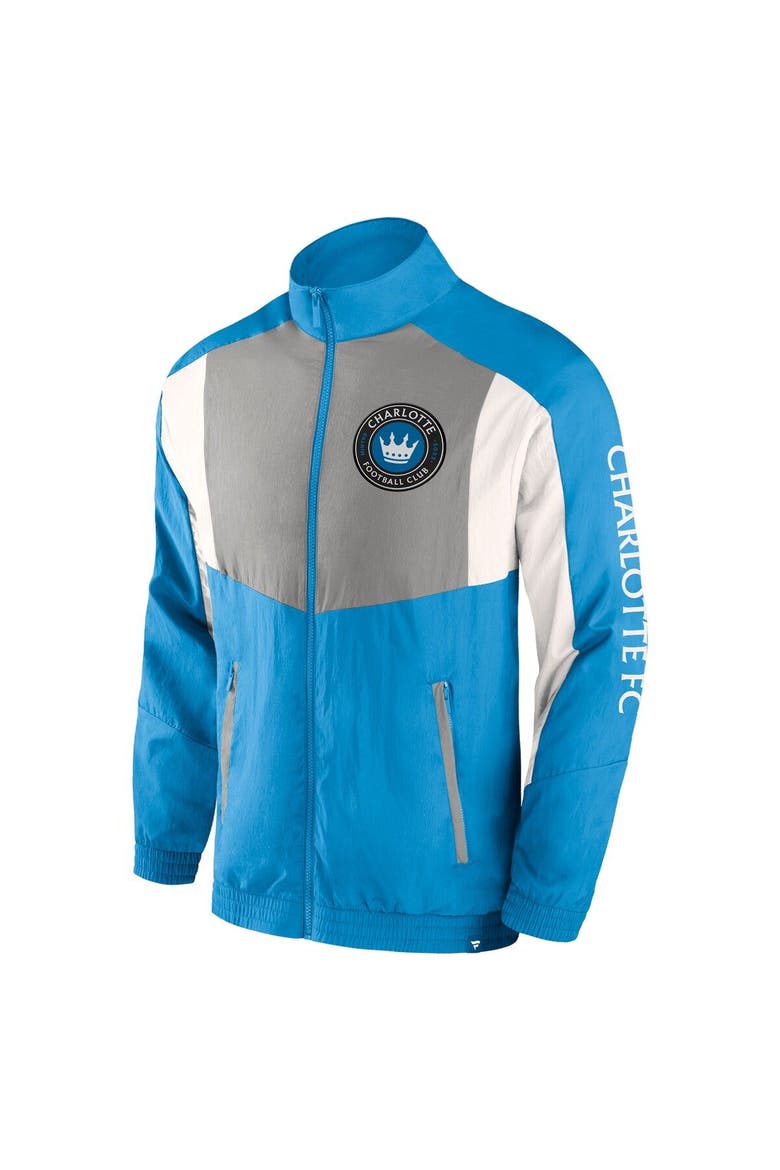 Men's Fanatics Branded  Blue Charlotte FC Net Goal Raglan Full-Zip Track Jacket, Alternate, color, Blue