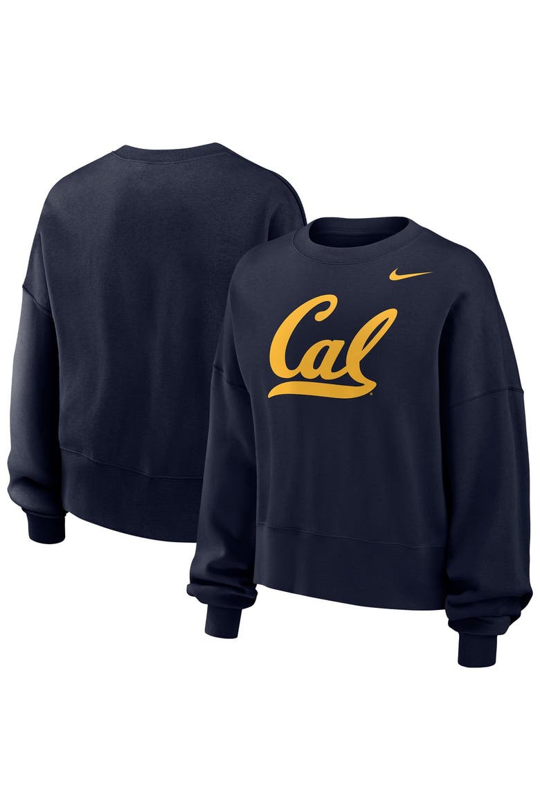 Women's Nike Navy Cal Bears Phoenix Fleece Pullover Sweatshirt, Main, color, Navy
