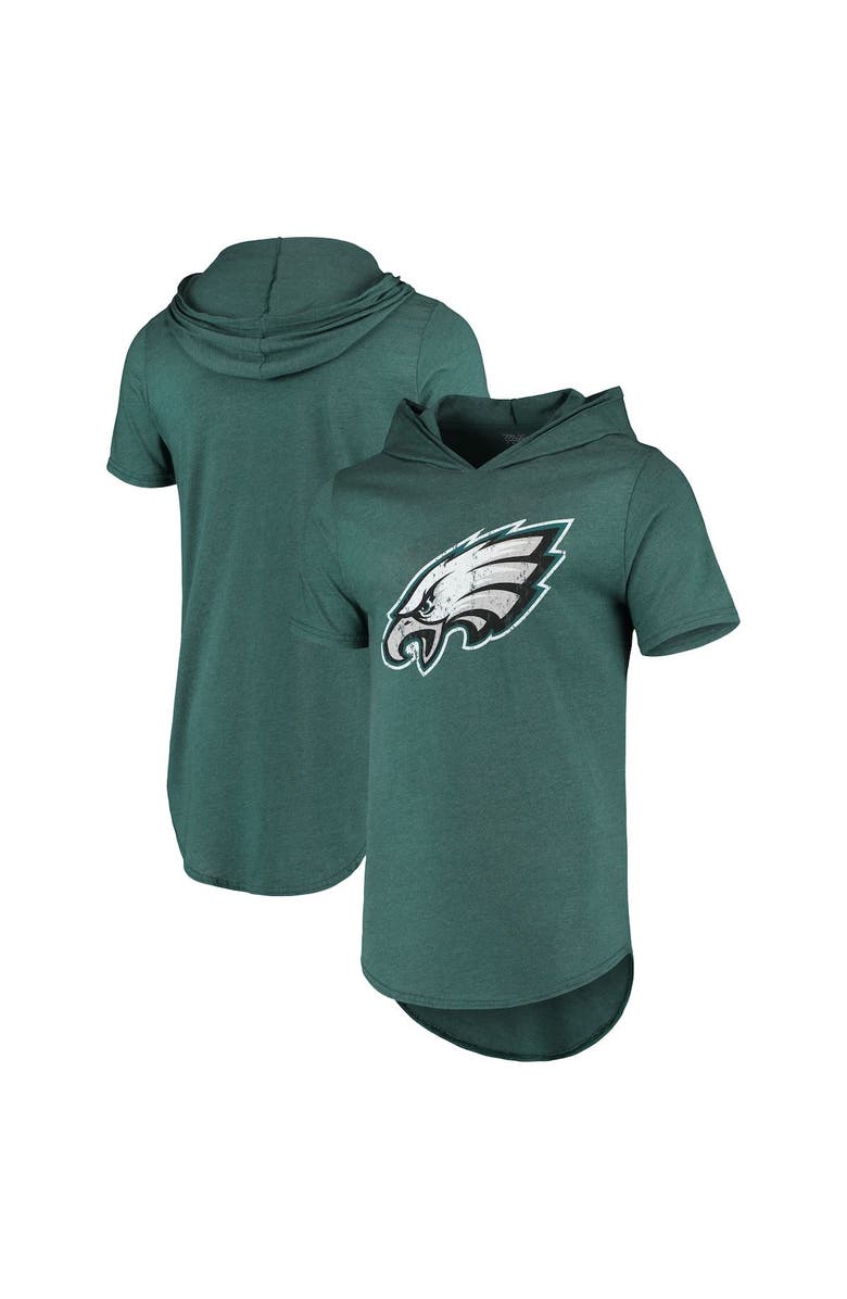 Majestic Threads Men's Majestic Threads Midnight Green Philadelphia Eagles Primary Logo Tri-Blend Hoodie T-Shirt, Alternate, color, 