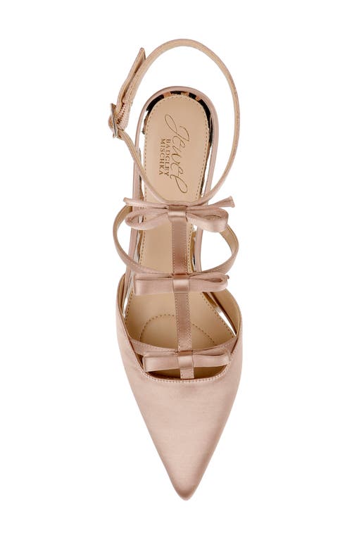 Jewel Badgley Mischka Elisabetta Ankle Strap Pointed Toe Kitten Heel Pump