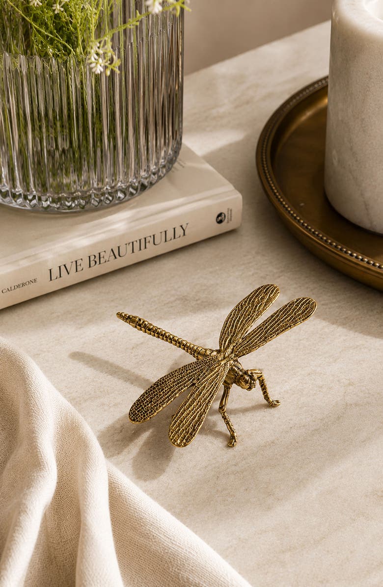 Zodax Dragonfly Decorative Figurine, Alternate, color, Gold