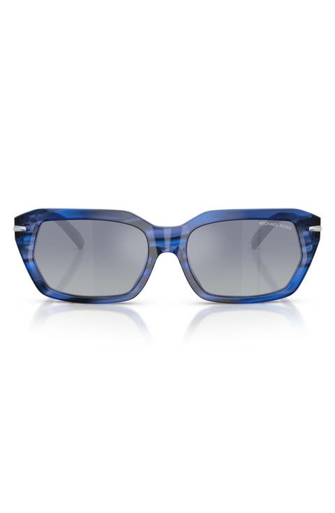 Lake Tahoe 54mm Mirrored Rectangular Sunglasses