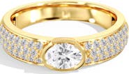 Everlee Oval Half Bezel Pavé Lab Diamond Fashion Ring in 14K