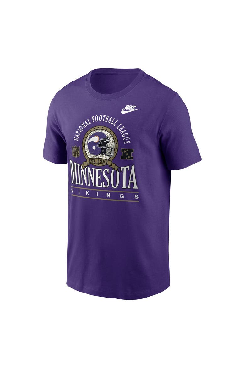 Men's Nike Purple Minnesota Vikings Rewind Team Spirit Essential Cotton T-Shirt, Alternate, color, Purple