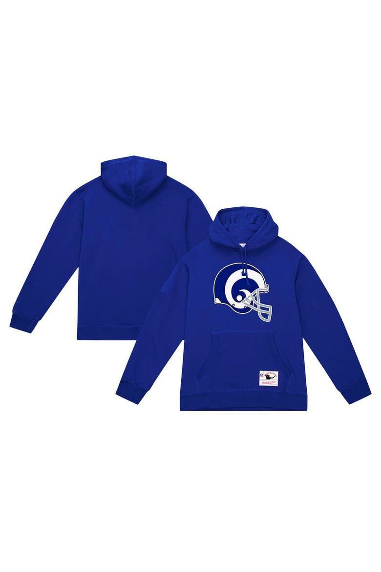 Men's Mitchell & Ness Royal Los Angeles Rams Helmet Logo Vintage Pullover Hoodie, Alternate, color, Royal