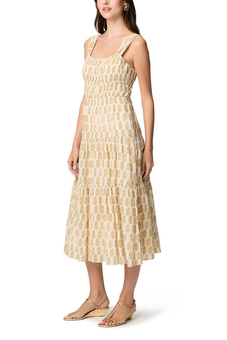 Kinney Tiered Cotton Midi Dress, Alternate, color, BONE MULTI