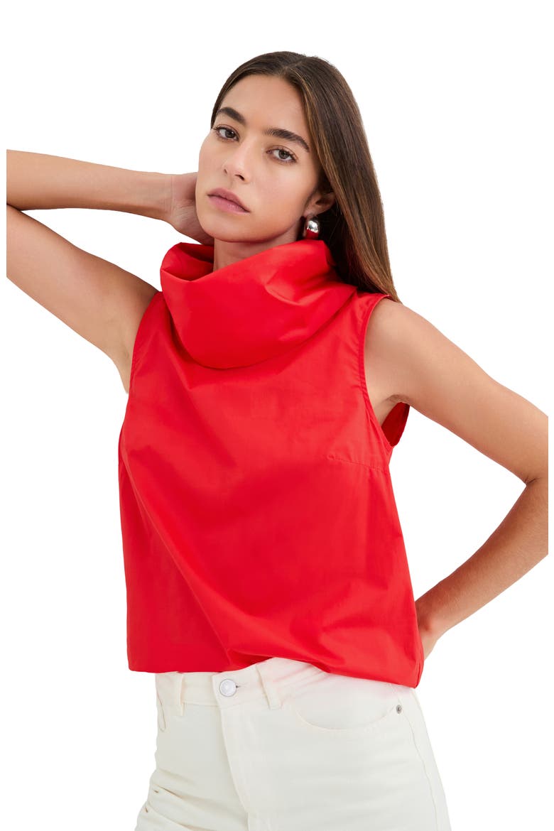 Marcy Cowl Neck Sleeveless Top, Alternate, color, RED