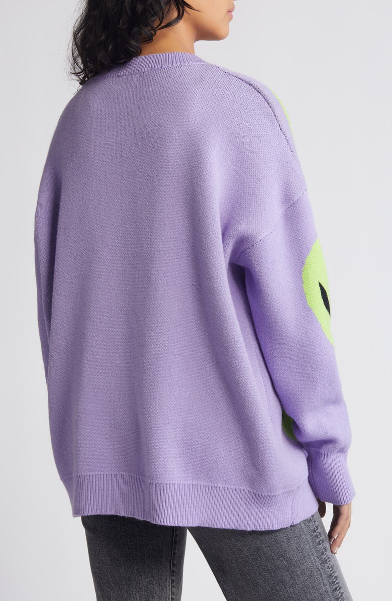 Dressed in Lala Alien Crewneck Sweater, Alternate, color, Lavender