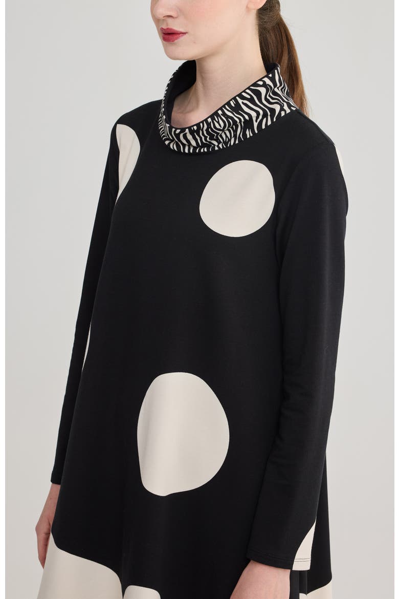 Giulia Mixed Printed Jersey Dress, Alternate, color, Black