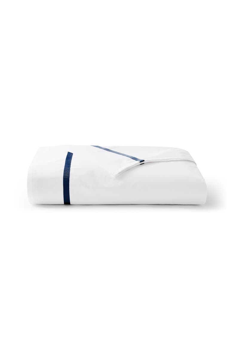 Beaumont Luxury Cotton Percale Flat Sheets, Main, color, Navy