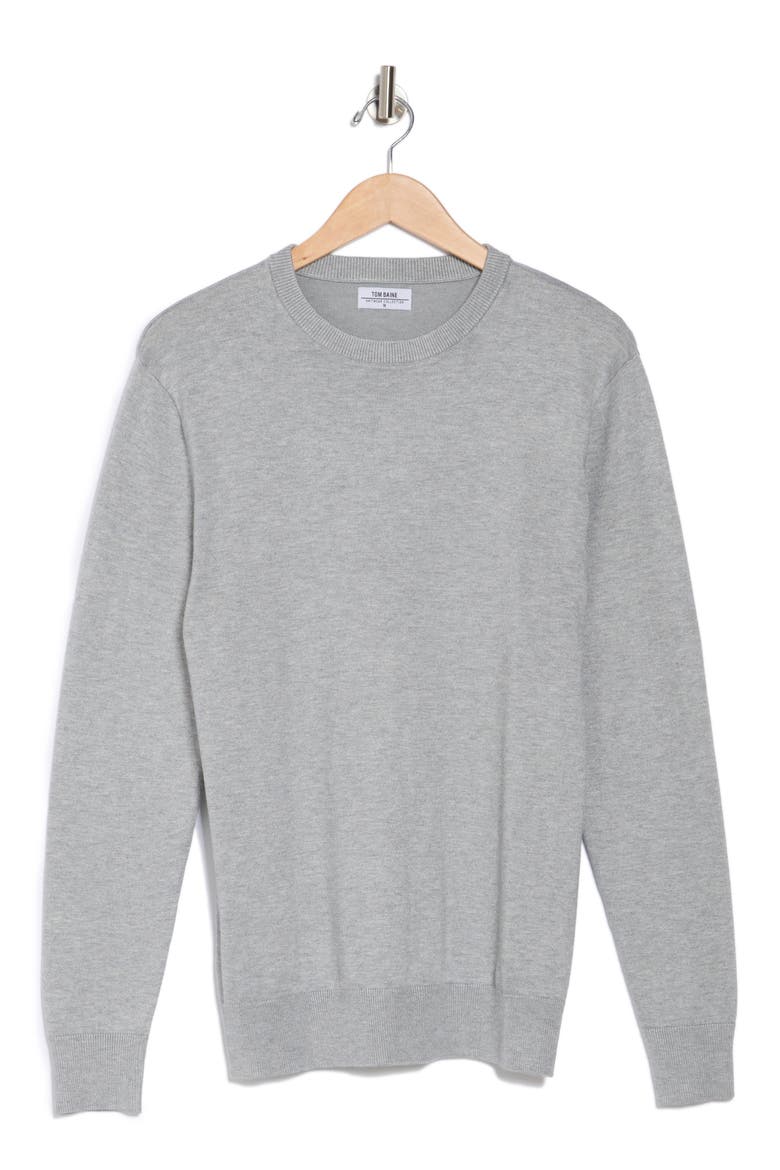 Solid Crewneck Pullover, Alternate, color, CHARCOAL