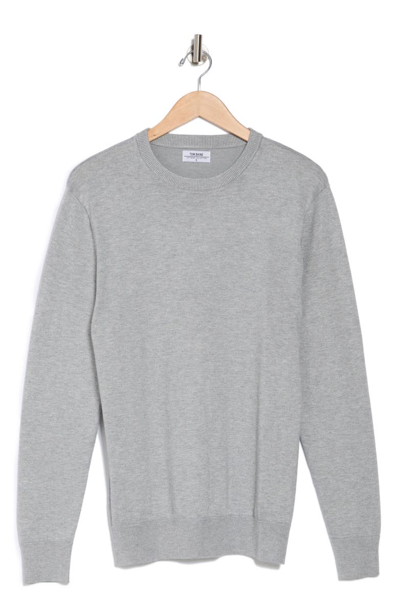 TOM BAINE Solid Crewneck Pullover, Alternate, color, Grey