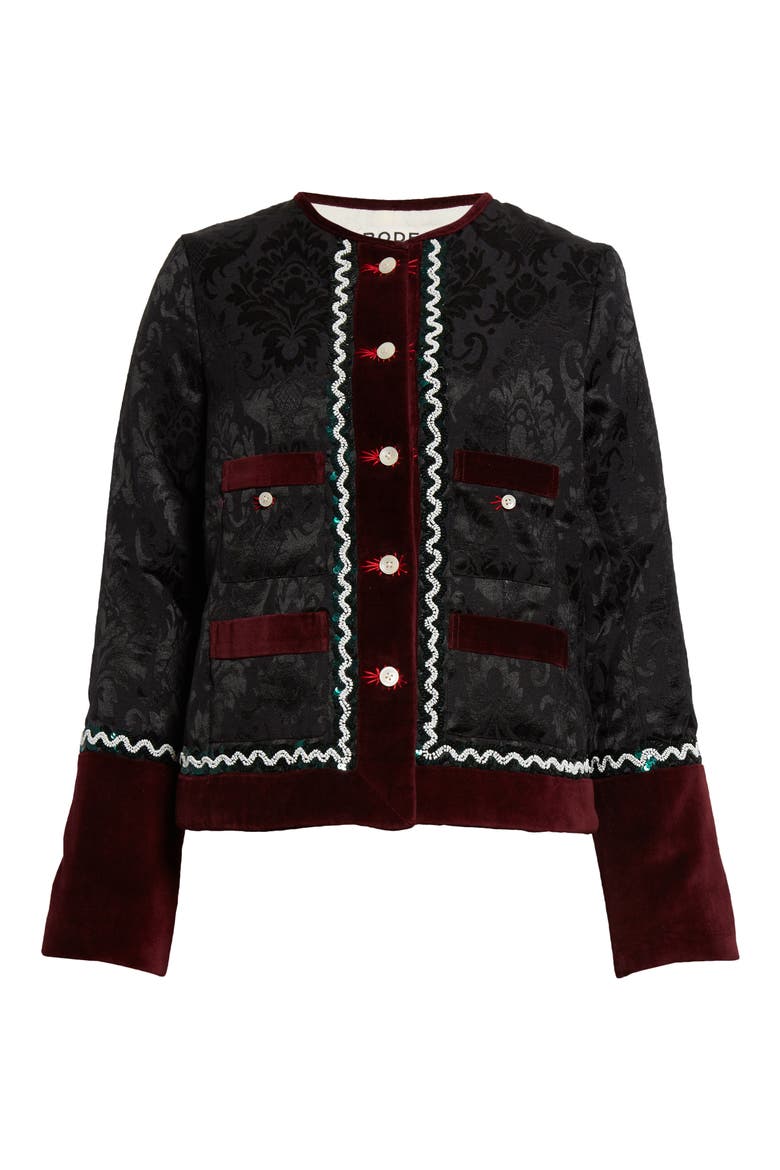 Dusk Brocade Rice Jacket, Alternate, color, CHARCOAL MAROON