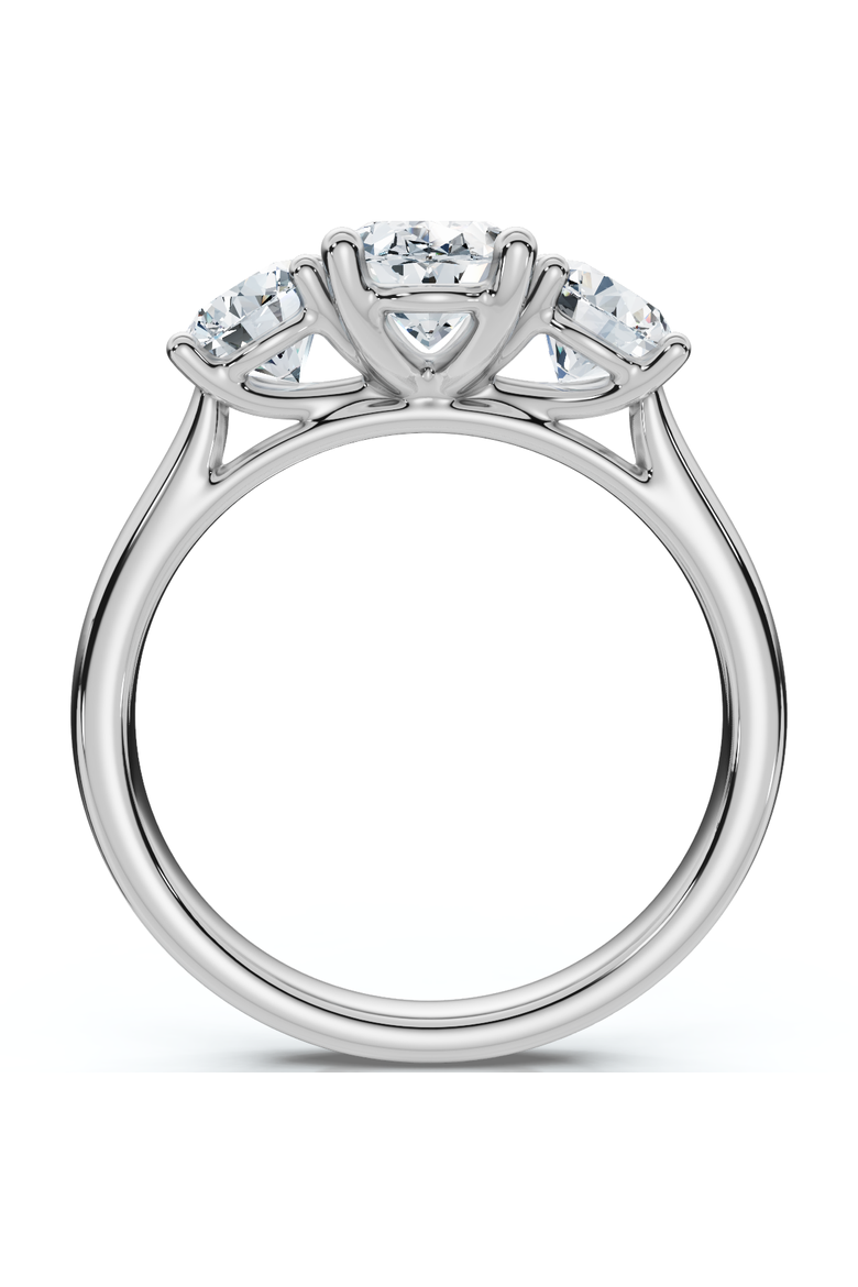 2Ct TWW Oval Lab Grown 3-Stone Diamond Engagement Ring in or Gold, Alternate, color, 10k Yellow Gold