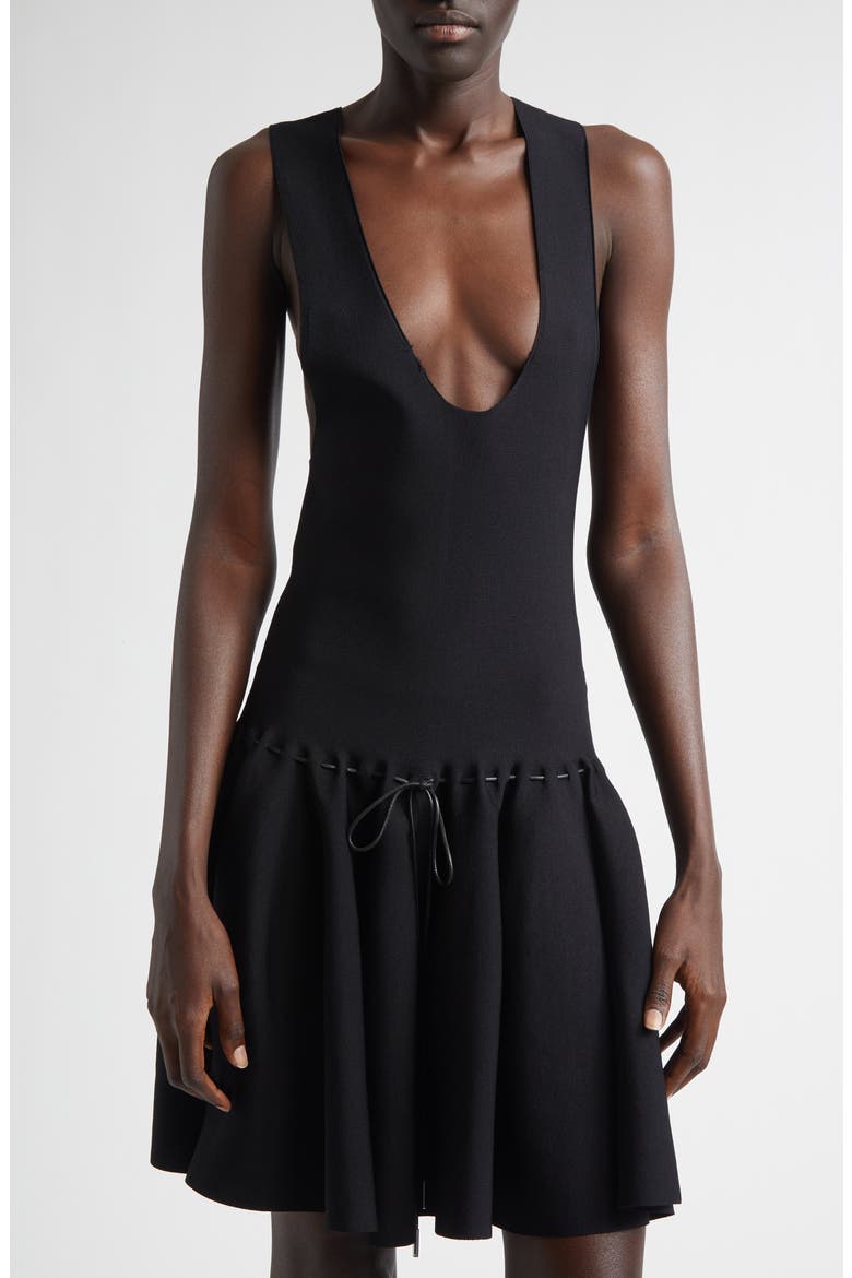 The Cleo Mini Sweater Dress, Alternate, color, BLACK
