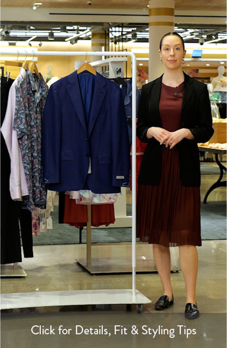 Kei Trim Fit Solid Blue Impeccabile Super 130s Wool Sport Coat, sales video thumbnail