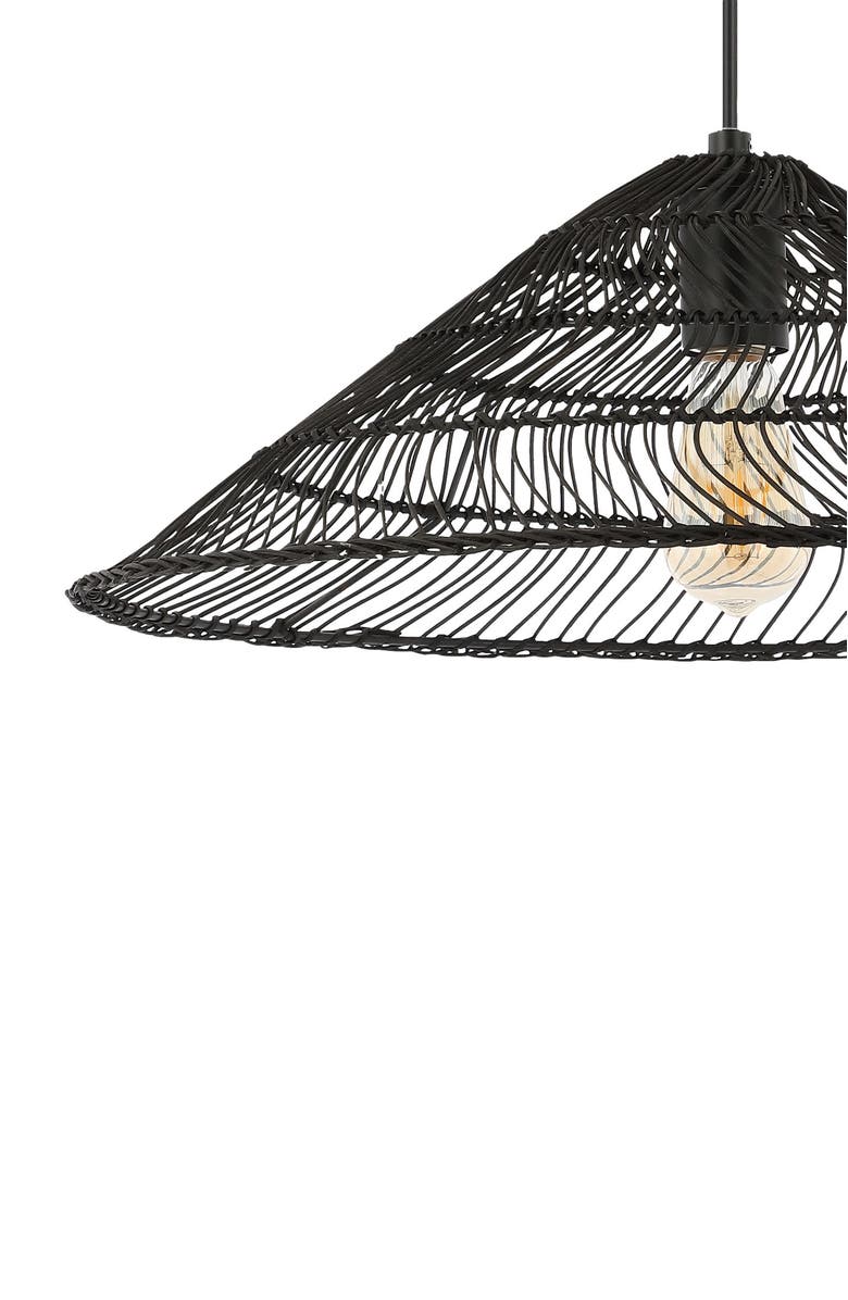 JONATHAN Y Nova 20.25" 1-Light Farmhouse Coastal Rattan 180" Cord Plug-In or Hardwired LED Pendant, Alternate, color, 