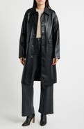 Bernardo Croc Embossed Faux Leather Trench Coat