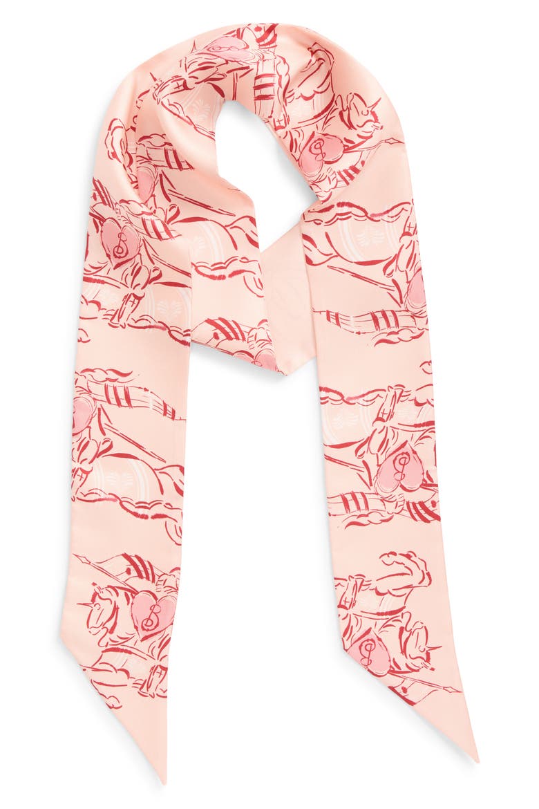 EKD Skinny Silk Scarf, Alternate, color, COMPACT PINK