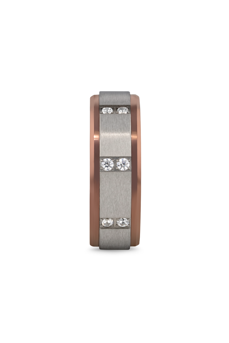 Beowulf Raised Center Tungsten Wedding Band, Alternate, color, Espresso