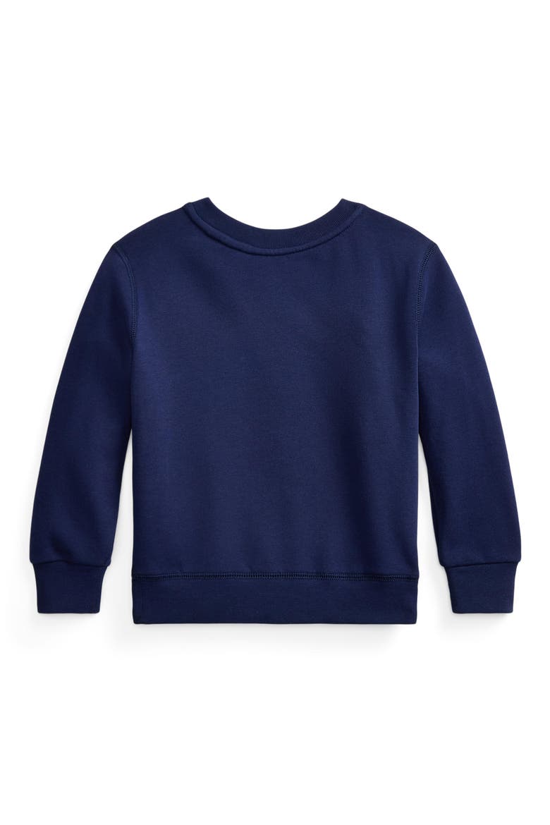 Kids' Polo Bear Fleece Crewneck Sweatshirt, Alternate, color, NEWPORT NAVY