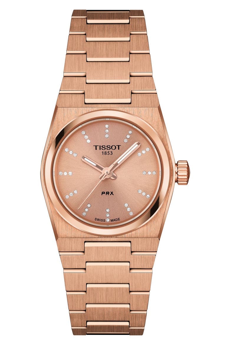 PRX Diamond Bracelet Watch, 25mm, Main, color, PINK