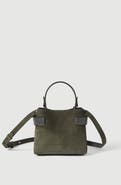 Brunello Cucinelli Essence small top-handle bag in suede with precious bands