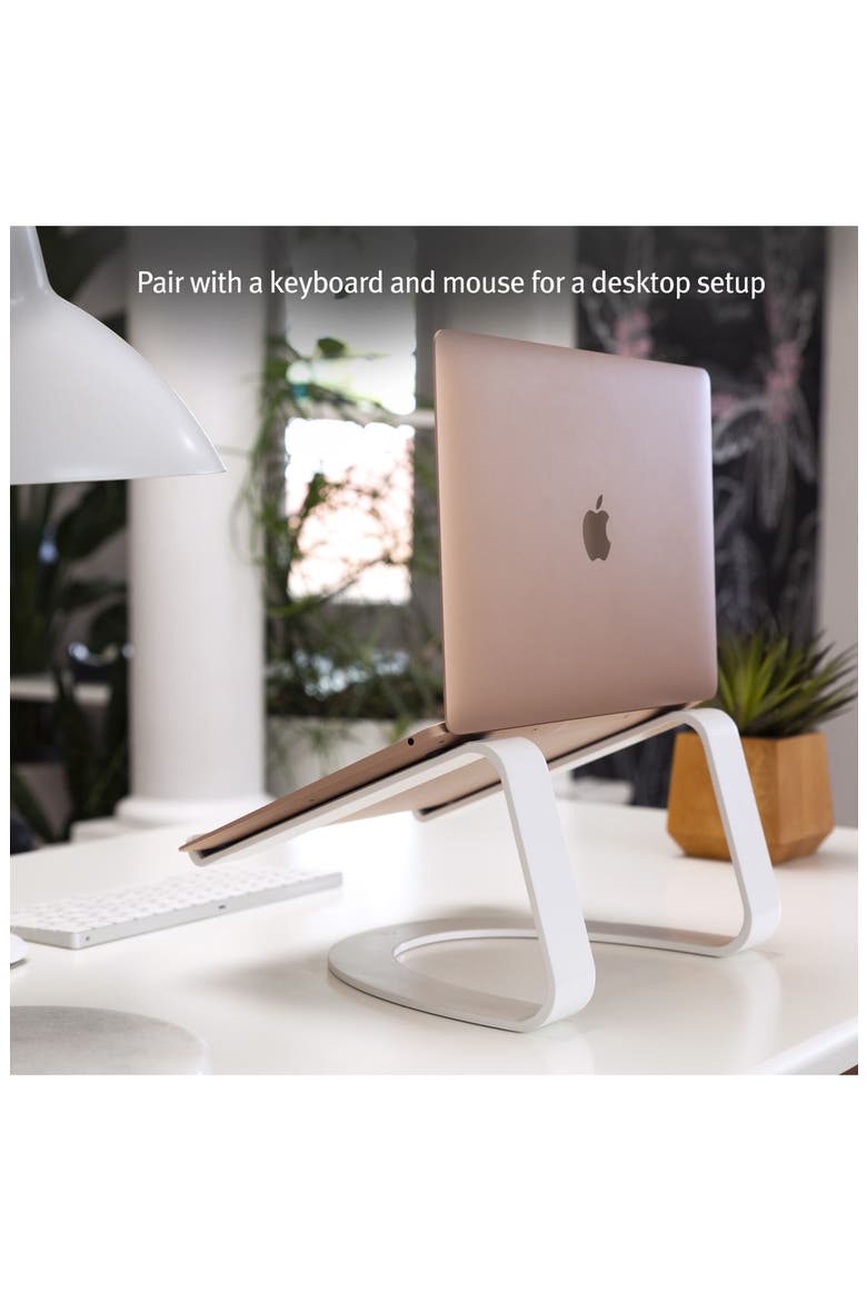 Curve Laptop Stand, Alternate, color, WHITE