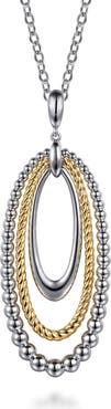 Gabriel & Co. Sterling Silver & 14K Gold Open Pendant Necklace