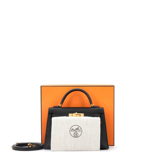 Pre-owned Hermes  Hermes Kelly Mini Ii Bag Black Epsom With Gold Hardware 20 In Black