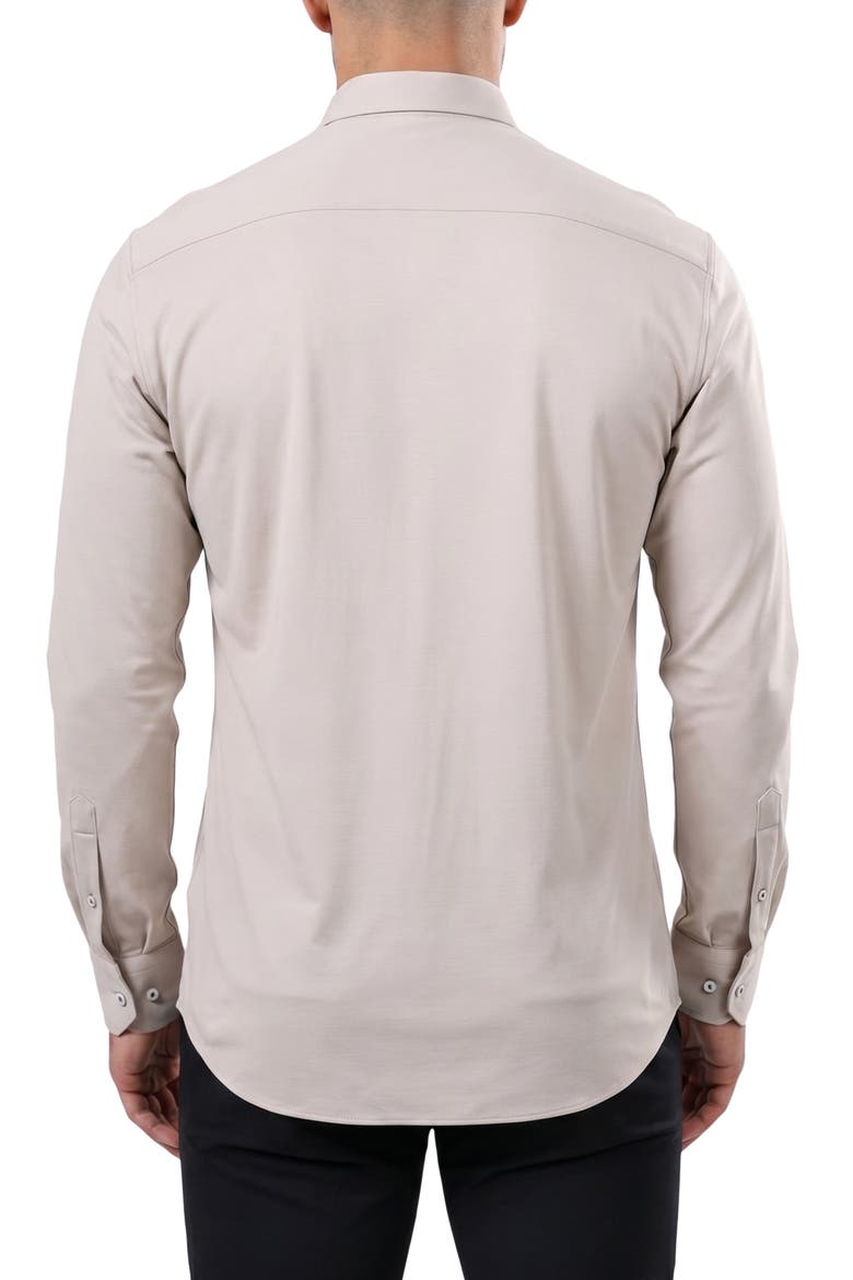 Einstein Long Sleeve Stretch Dress Shirt, Alternate, color, BEIGE