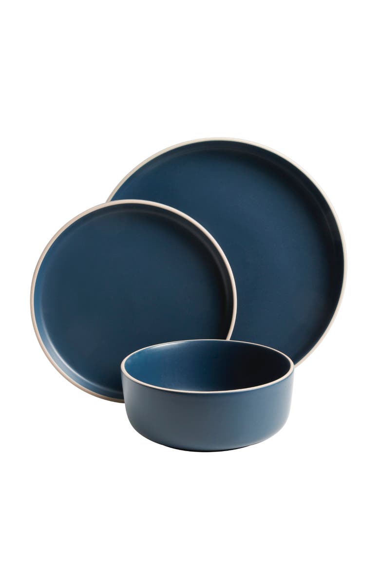 Zuma 18 Piece Dinnerware Set, Main, color, Cobalt