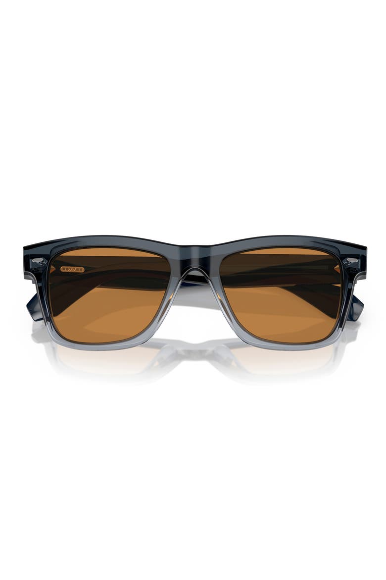 N.04 53mm Rectangular Sunglasses, Main, color, SHINY BLACK