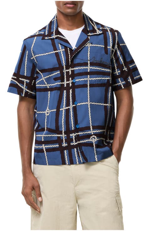 Relaxed Fit Knot Check Cotton Shirt