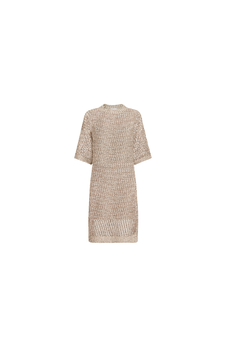 Brunello Cucinelli Dazzling chiné net dress, Alternate, color, Rope
