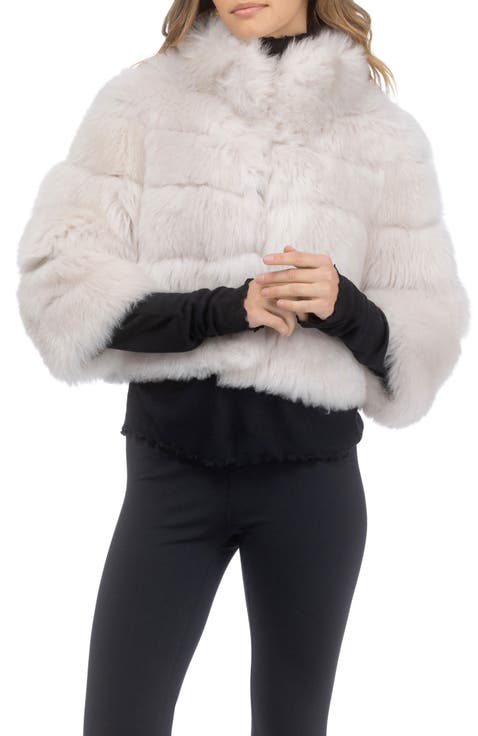 Genuine Shearling Bolero, Cropped Sleeves