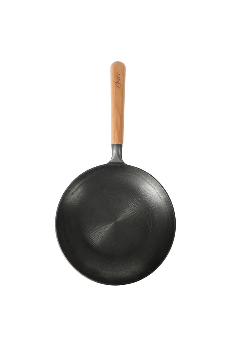 9.5 Inch Round Cast Iron Skillet with Wood Handle, Alternate, color, Black