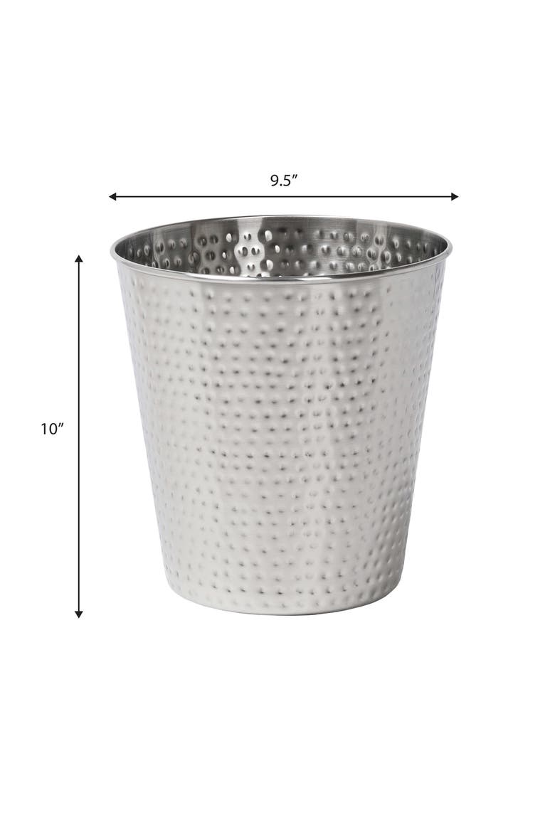 Axel Modern Minimalist Hammered Steel 2 Gal Waste Bin, Alternate, color, Brushed Steel