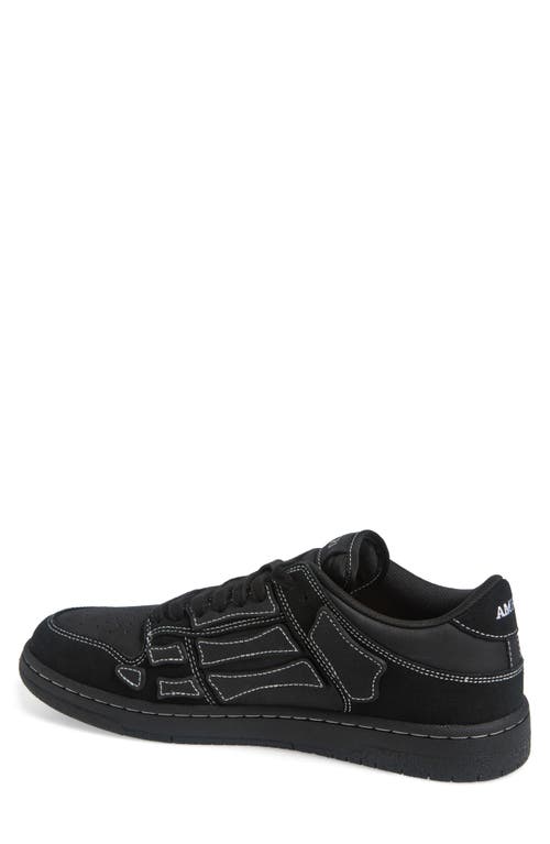 Amiri Sneaker Skel Top Low Black In Leather And Suede Men In Black