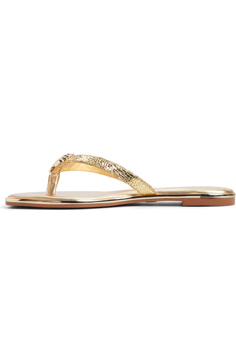 ALDO Conchiglia Flip Flop, Alternate, color, Gold