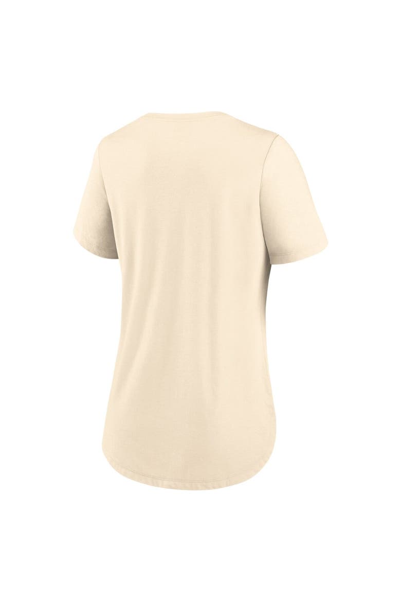 Women's Nike  Cream West Virginia Mountaineers Script Logo Tri-Blend T-Shirt, Alternate, color, Cream