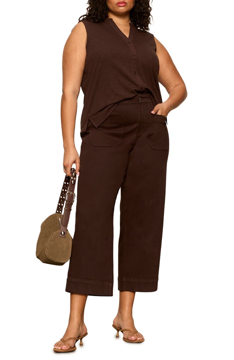 Sanctuary Front Button Sleeveless Top, Alternate, color,