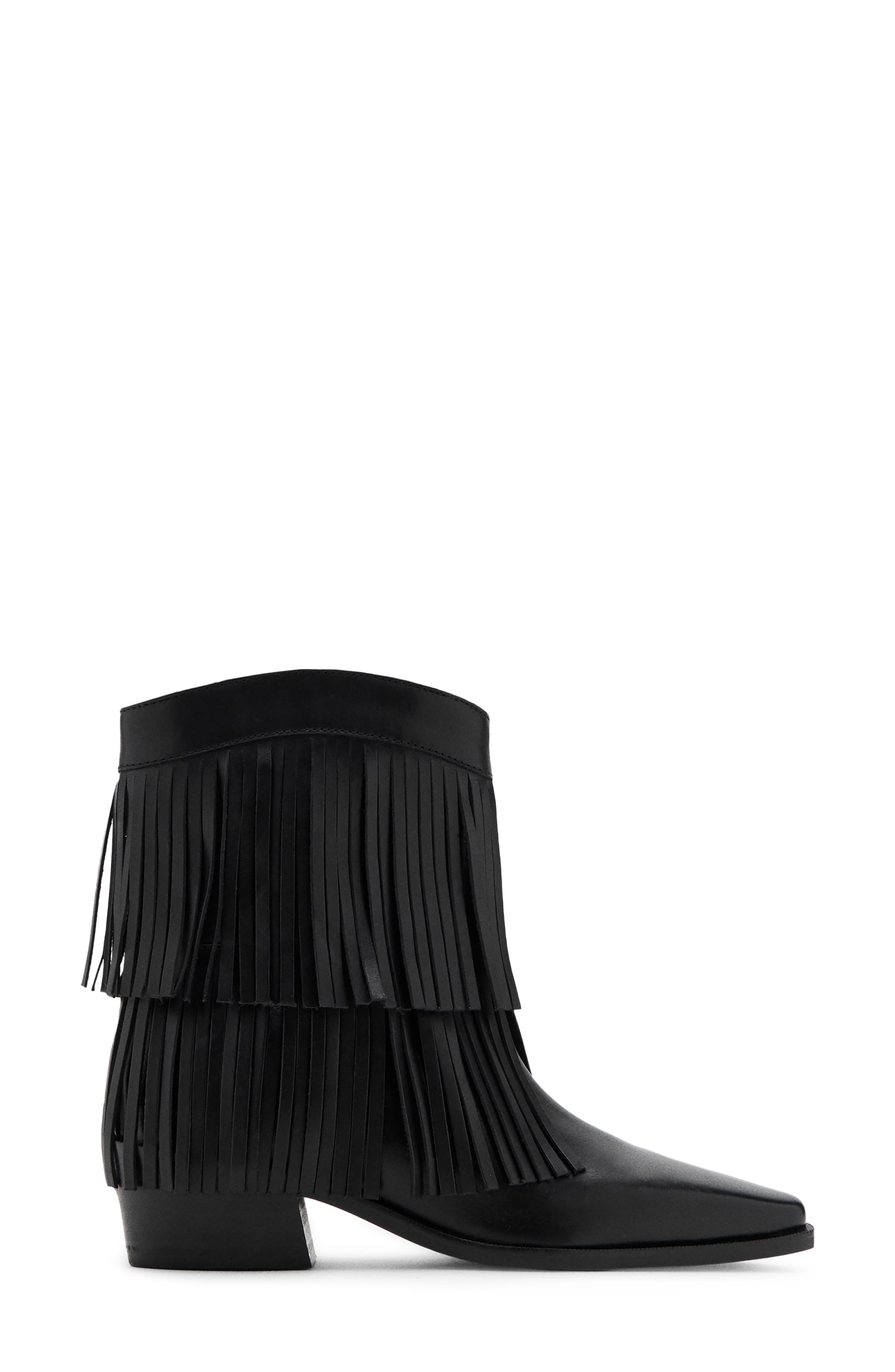 MANGO TEEN Fringe Bootie, Alternate, color, Black