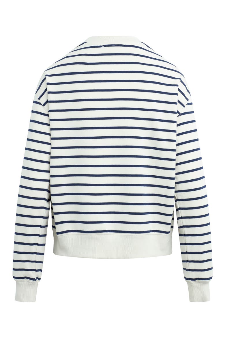 The Collegiate Classic Graphic Sweatshirt, Alternate, color, NAVY STRIPE/ SEA BLUE