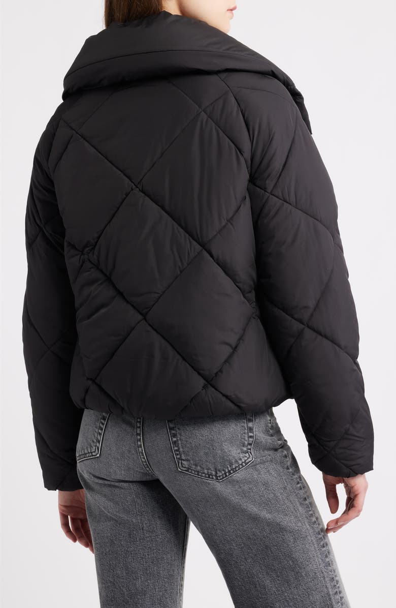 BCBG Missy Water Resistant Diamond Quilted Jacket, Alternate, color, Black