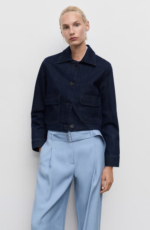 Mango Paperbag Waist Pants In Blue