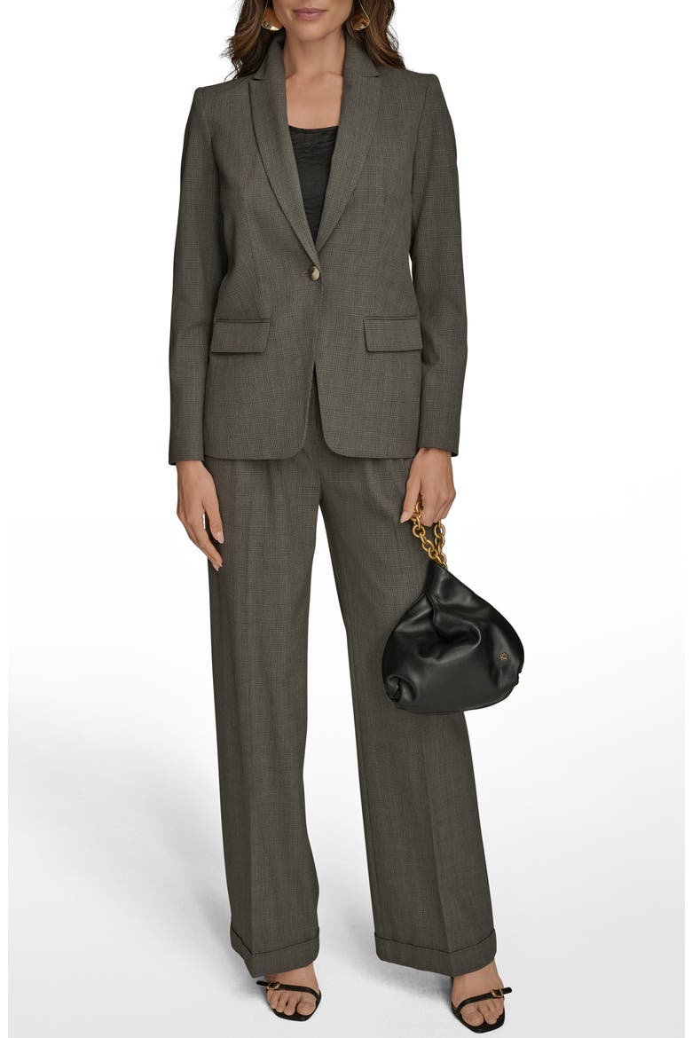 Plaid One-Button Blazer, Alternate, color, DARK MINERAL MULTI